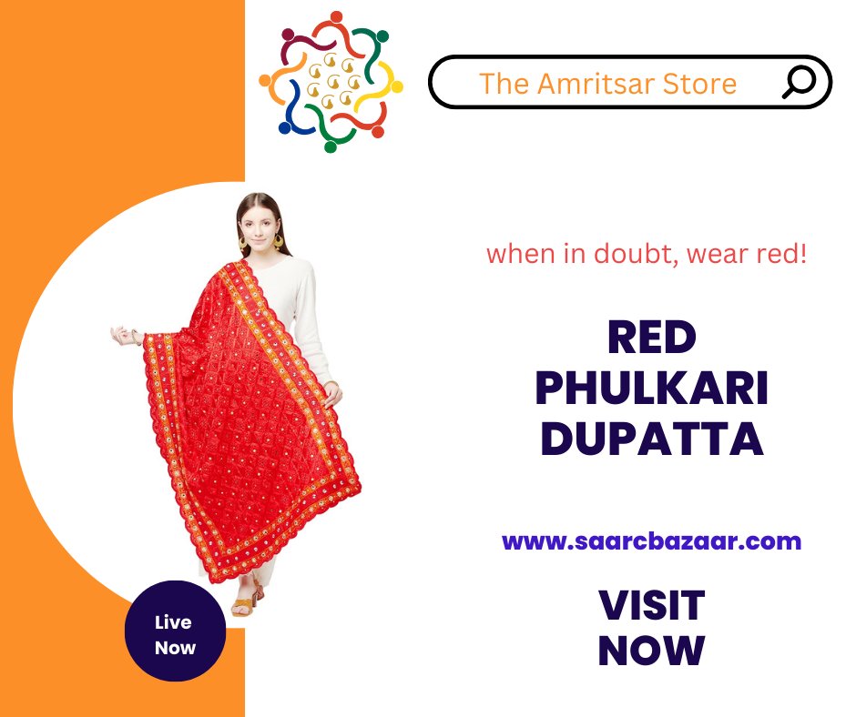SAARCBazaar's tweet photo. Find red phulkari dupatta four sides cut work with the mirror work at The Amritsar Store
Visit now: https://t.co/4If0s8IkDO
#Product #saarcbazaar #Trade #Opportunities #Import #ECommerce #trading #Services #SouthAsia #india https://t.co/ETssnRhaVb