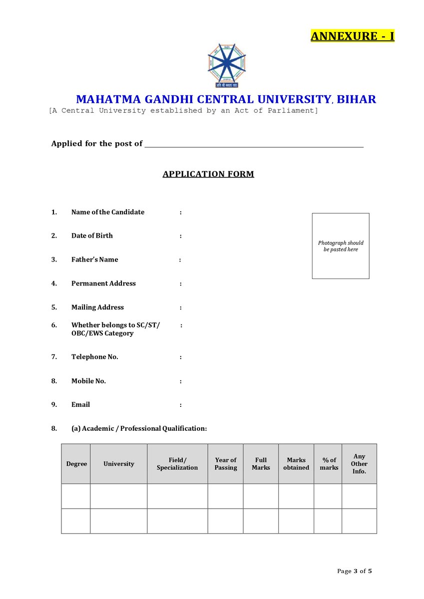 MGCUBihar's tweet photo. #MGCU invites applications from eligible candidates for Guest Faculty Positions in various teaching departments to teach specific courses in the current/forth-coming Academic Semesters. For details follow the link:
https://t.co/HueJvVWfKP
@EduMinOfIndia @ugc_india @PIB_Patna https://t.co/ZAM58Aaa9A