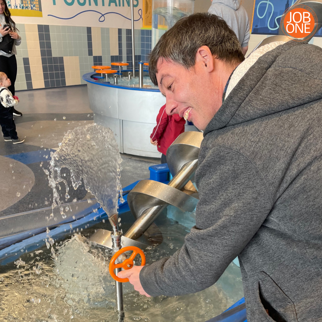 JobOneKC's tweet photo. Kenny's natural learning and teaching ability shined with his recent visit to @WonderscopeKC. He was extremely helpful to the kids in the engineering and art rooms!
#JobOneKC #BusinessOnAMission #ImagineThePossAbilities #ConnectEngageBelong #CommunityBasedDayServices https://t.co/0jlNxsQQM9
