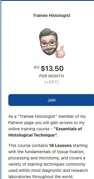 DamGerryHarkin's tweet photo. Those interested in developing their knowledge of histological techniques, can now access my online training course and obtain personalized feedback on their #microtomy and #staining skills via Patreon.

#histology #histotechnology #histopathology 

https://t.co/5LaX0QUXFT https://t.co/mpSplzDLsb