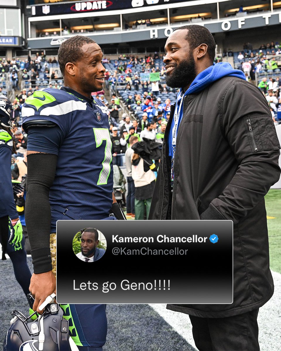 SeahawksLegends's tweet photo. 🫡 @KamChancellor 

1 RT = 1 #ProBowlVote for @GenoSmith3 🔁 https://t.co/KGizE27juQ