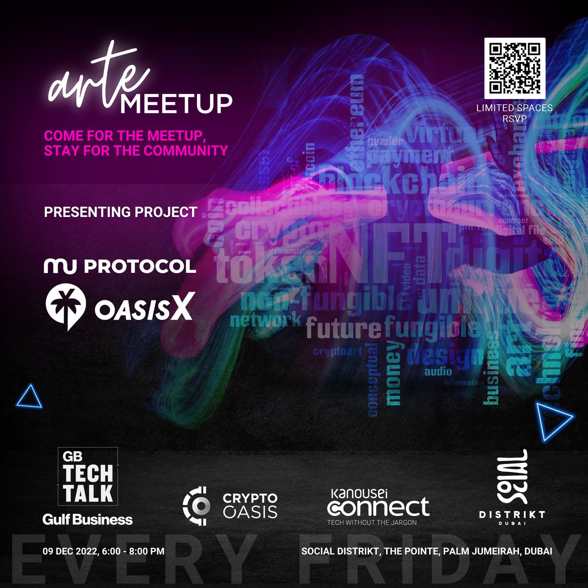 ArteCommunity_'s tweet photo. Join us at today's #arteMeetup as we're bringing people passionate about blockchain together for an evening of education &amp; networking.

Come join us for what is sure to be an open, innovative, and exciting meetup!

👉  https://t.co/fNWLxmenvg

@Oasisx_world, @ProtocolMu https://t.co/Lt551lhw3o