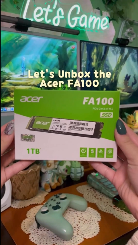 StorageTechnik's tweet photo. Let's unbox the Acer FA100 M.2 SSD💚
🌿 Read speed up to 3300 MB/s
🌿 Write speeds up to 2700 MB/s
🌿 4K LDPC high-order error correction
🌿 Lightweight and thin for easy installation
#acer #ssd #fa100 #acerfa100 #pcbuild #gamingsetup #pcsetup #PCGaming 
📸 @kayleens_coffee https://t.co/2kcUxqrO88