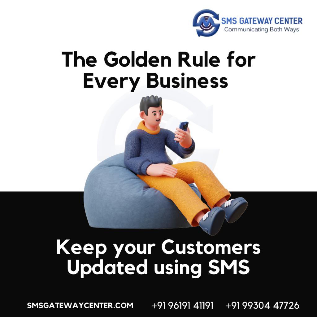 SMSGatewayIndia's tweet photo. The golden rule for every business

Keep your customers updated using SMS

https://t.co/v0eZT80bp1

#bulksms #bulksmsmarketing #bulksmsprovider #SmsGateway #smsgatewaycenter #smsmarketing #smsmessaging #TextMessage #textmessages #Texting https://t.co/1FDCeJ8K7J