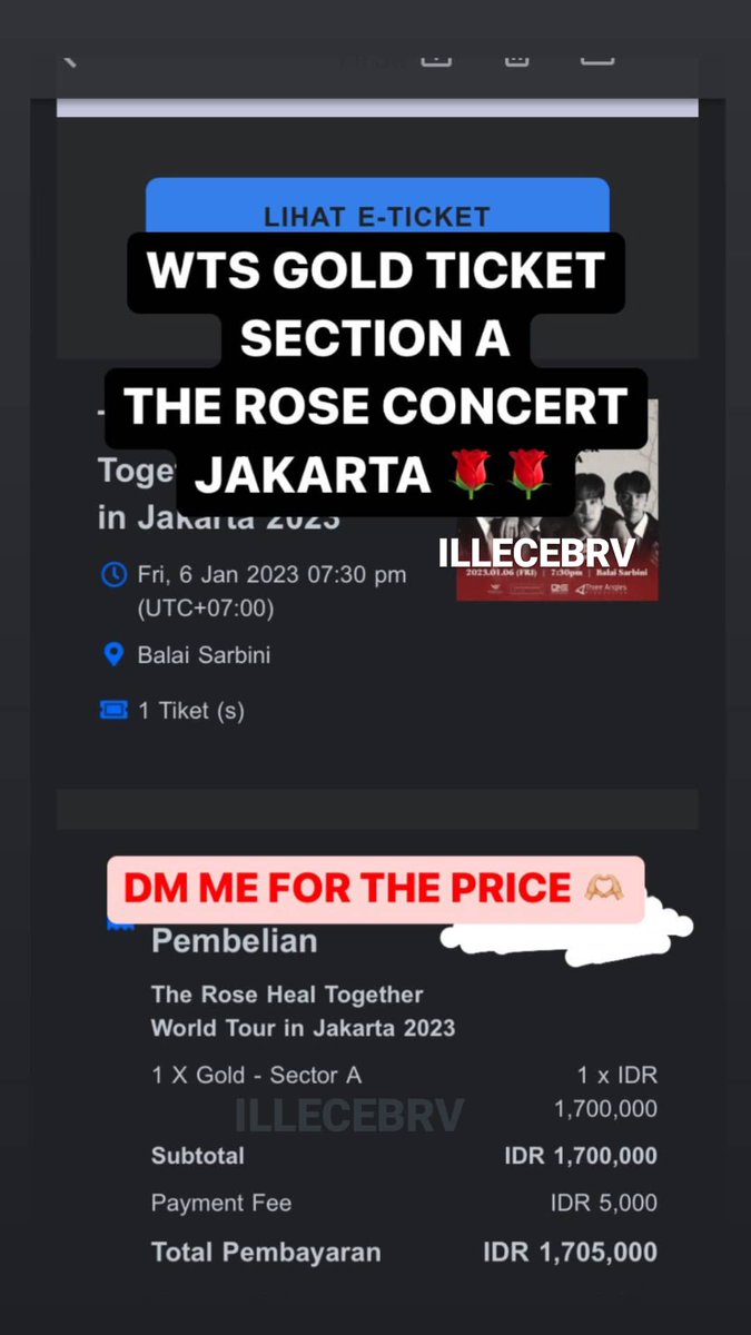 THVEUX's tweet image. WTS THE ROSE KONSER JAKARTA

1 GOLD SECTION A
💵 DM for more info + the price 🫶🏼🌹 

tags : the rose konser jakarta balai sarbini gold wts wtb tiket 
deal? dp 50%

p.s: 
nnti ketemuan di venue sblm konser mulai