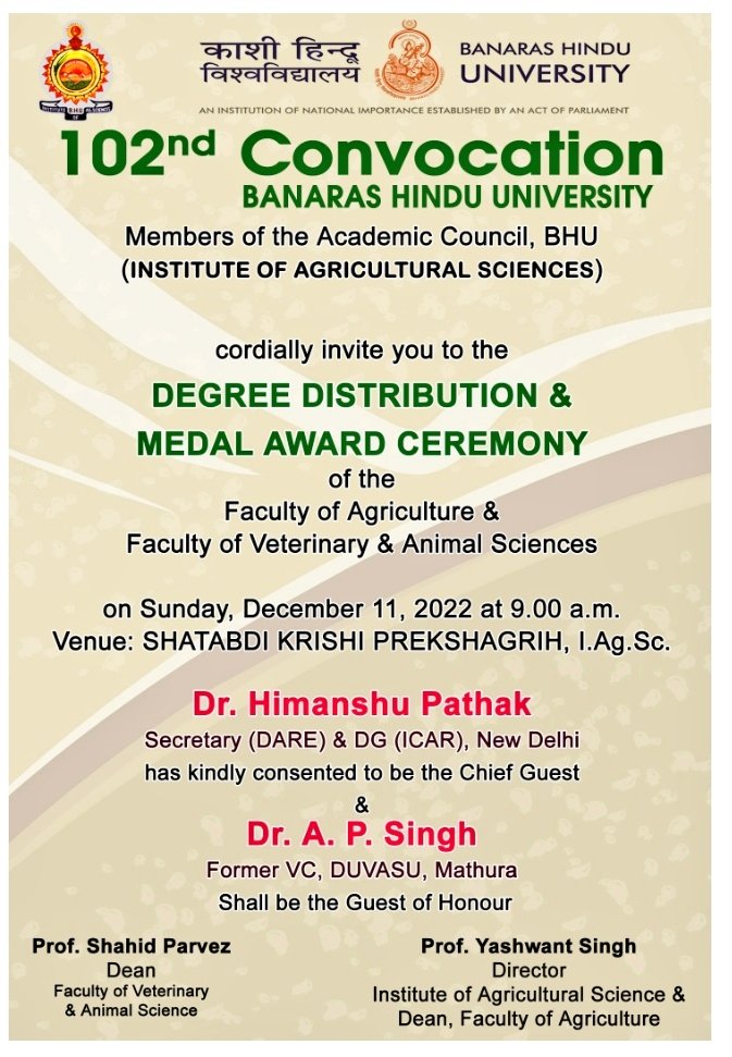 directoragbhu's tweet image. #BHU 
#Convocation2022..