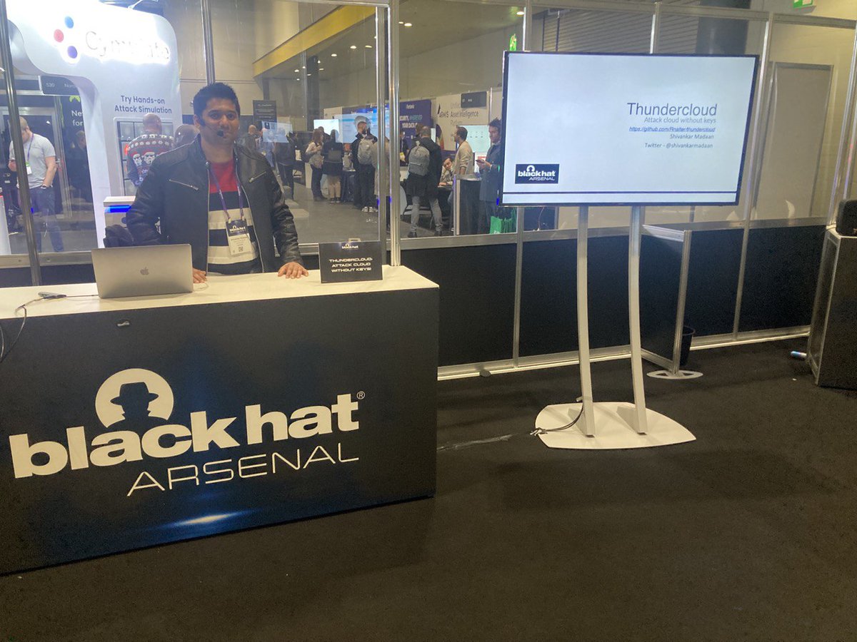 It was great experience to be at <a href="/BlackHatEvents/">Black Hat</a>  Europe. Mind blowing talks and great conversations and had fun presenting my tool ThunderCloud  -github.com/Rnalter/Thunde…