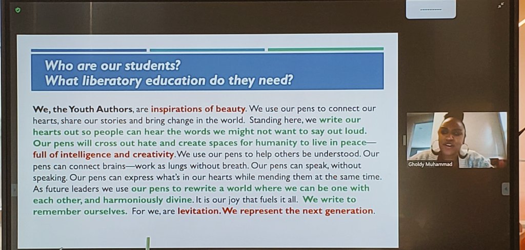 SMHSEnglish's tweet photo. Asking better questions today @GholdyM @WRITE_Center TY for time & space to connect to JOY so we (students and teachers) can thrive in education @SMHS_SMCISD #Keys2Success https://t.co/x3LniNpErL