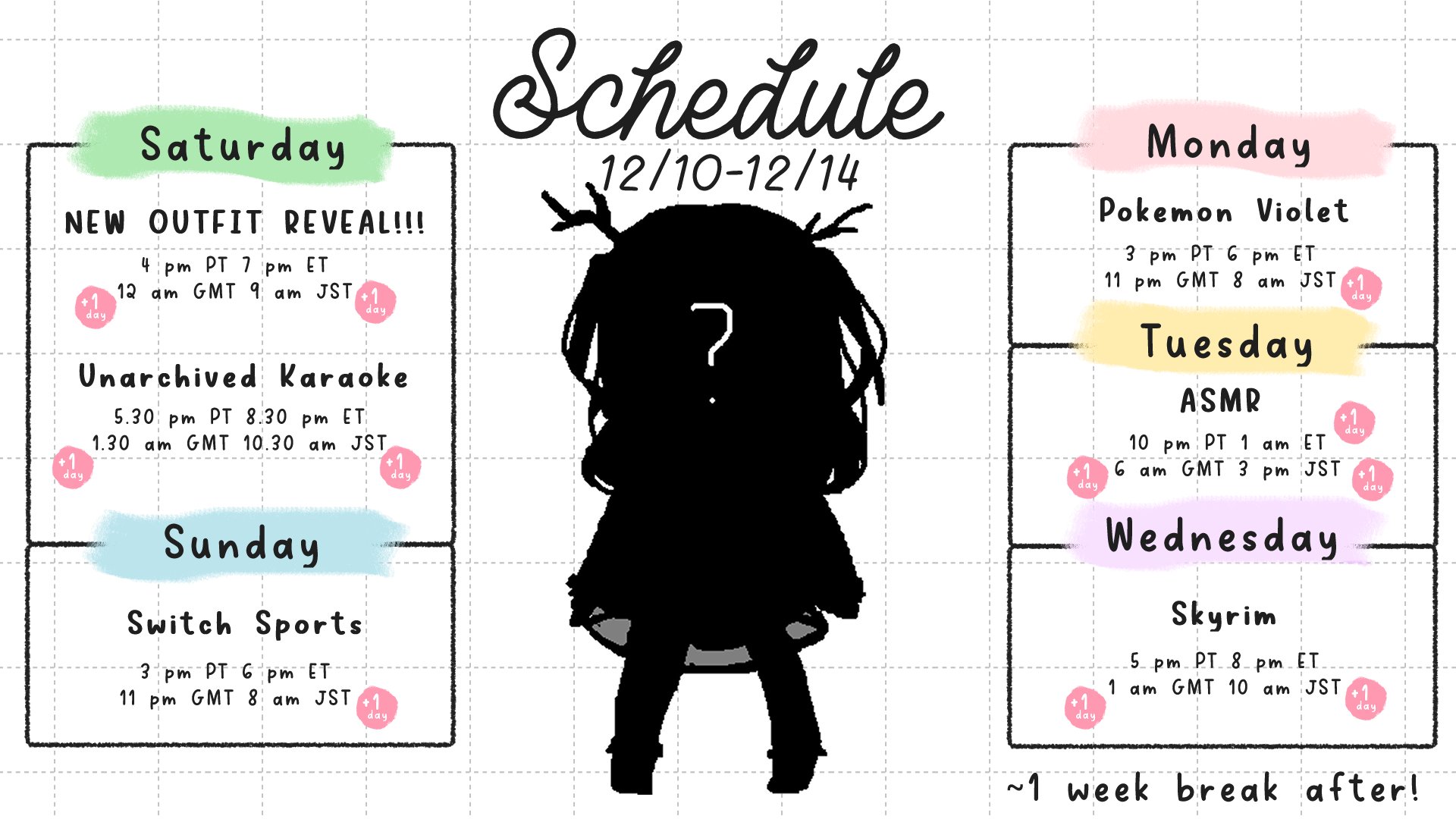 Ceres Fauna🌿holoEN on X: "Schedule!! No stream tomorrow, outfit reveal the  next day! Ahhhh!!! I can't wait to show you! Please accept this ms paint  silhouette as a gift #faunline #FaunasFashion https://t.co/TD5EYsHh7u" /