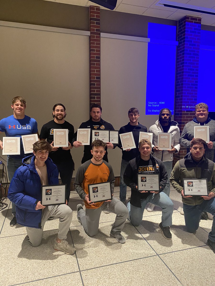 DoaneFootball's tweet photo. 2022 Awards banquet!Congratulations to our All-Conference and team award winners! https://t.co/ZZOGOOXaba
