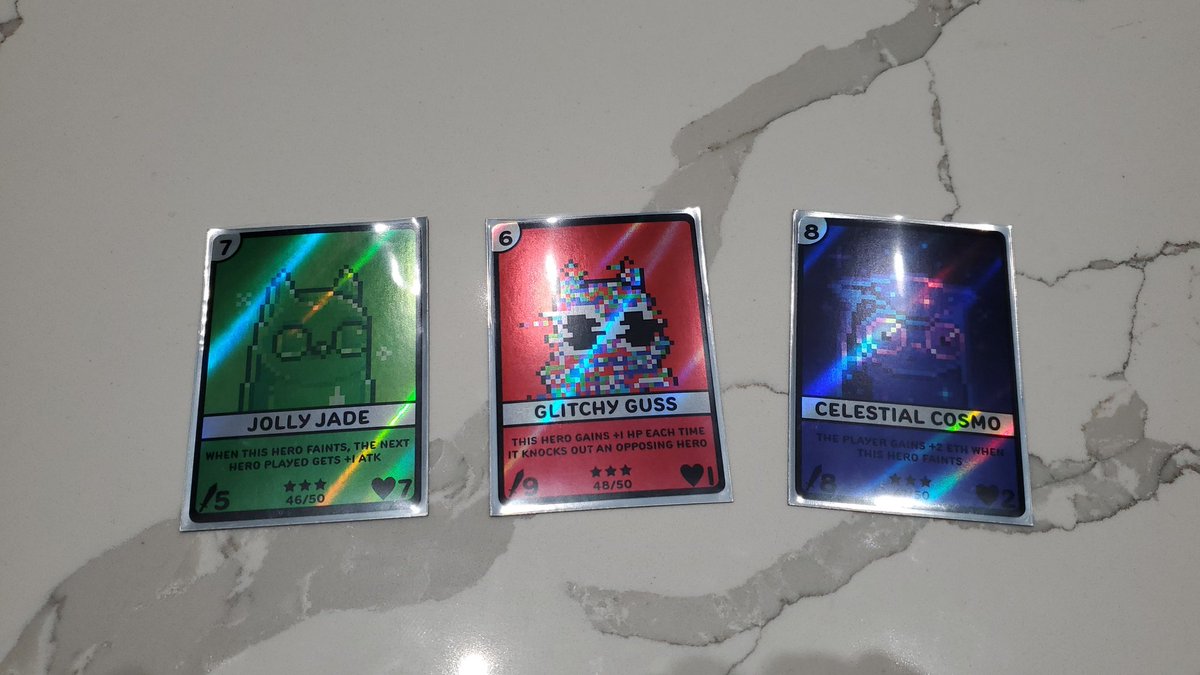 Had a blast opening these with our kids and they pulled some gems! 🤩 Thank you🙏<a href="/CryptoLycaon/">NFTCG | Lycaon.eth</a> ...sleeved and heading straight for irl vault🙂 <a href="/moonbirds/">Moonbirds</a>  <a href="/BDez808/">Bdez808 ❤️ Memecoin</a>