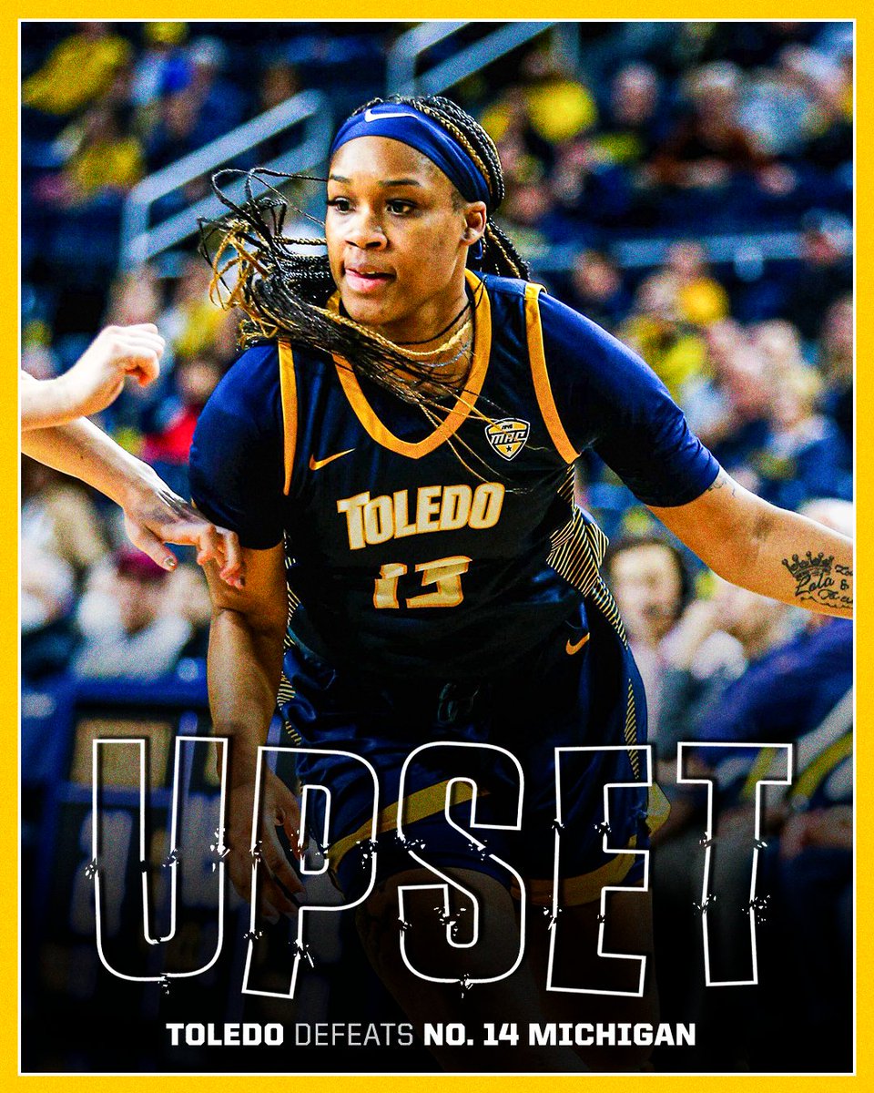 .<a href="/ToledoWBB/">Toledo Women's Basketball</a> takes the dub against No. 14 Michigan 😤