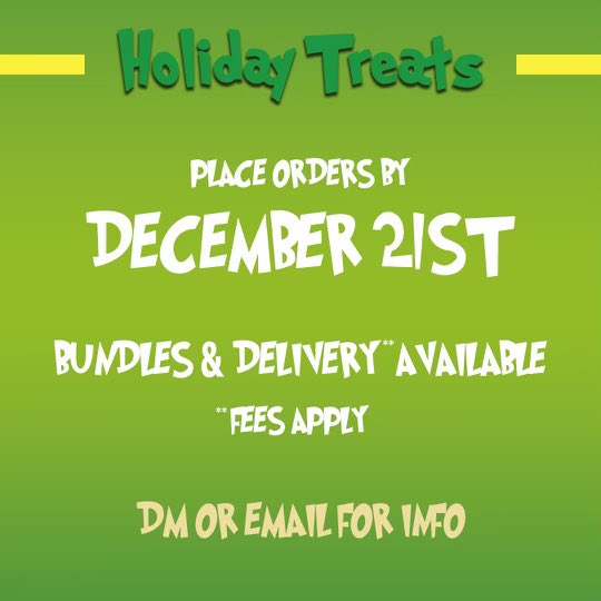haveasafeflit's tweet photo. Tis’ The szn @prettyytash place your orders now until 12/21. 

#haveasafeflit🛩️ #holidaze #raffle #treats https://t.co/x6PCNrRaiB