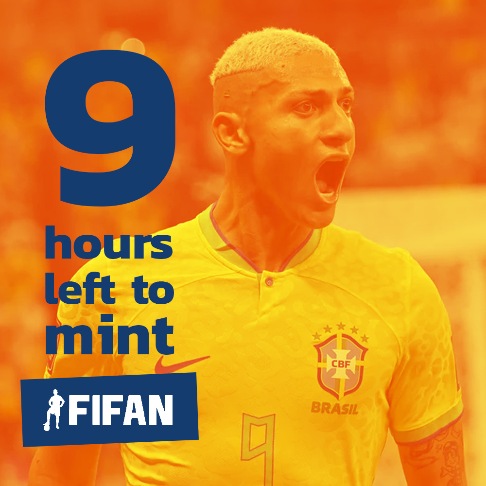 OFFICIAL MINT LINK RELEASED 🏆❤️

Check your wallet ✅🫡

mintnow.fifan.xyz

OLÊ-OLÊ-OLÊ-OLÁ FIFAN FIFAN !

09:00 HOURS TO GO!

#FIFAWorldCup  #NFTCollection