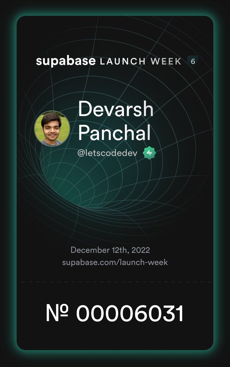 devarshpanchal's tweet photo. @supabase 🤞 https://t.co/ZYVxYifEtJ