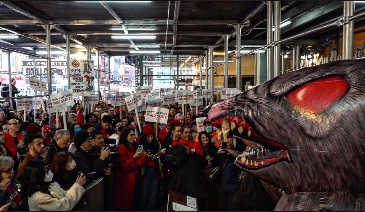After 20 months without a contract 1100 workers from the <a href="/nytimes/">The New York Times</a> walked off the job for the first time in four decades #Solidarity