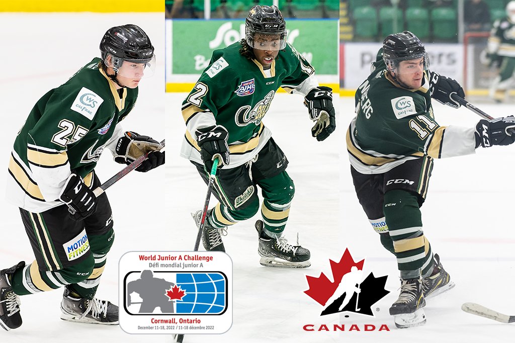 A record three Okotoks Oilers will suit up for Team Canada West at the upcoming World Junior A Challenge!

Congratulations to Conyr Hellyer, Sam Huck, and Nick Wolfenberg! #AJHL

Details --> okotoksoilers.ca/oilers-hellyer…