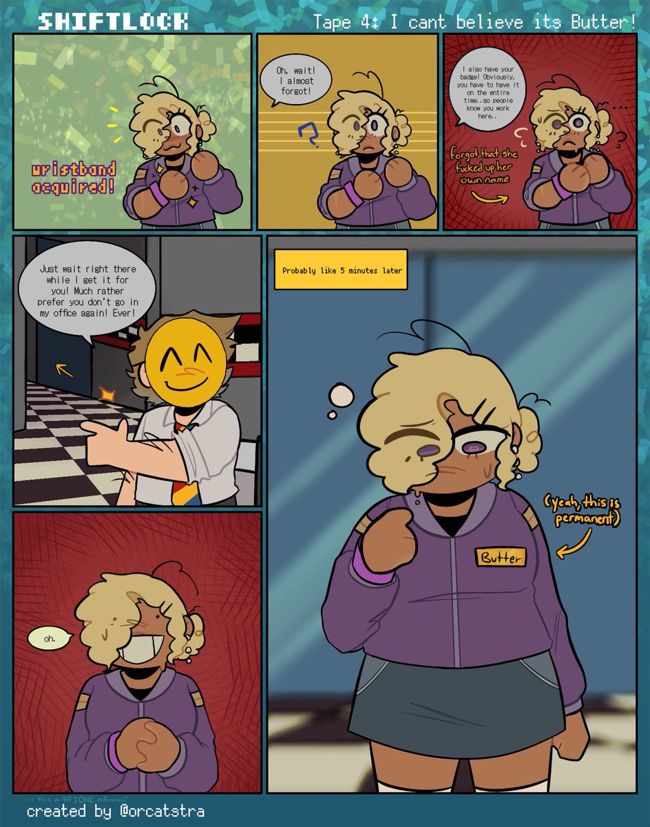shiftlockau's tweet photo. GUYS SHE CHOSE THE. COLOR OF FNAF MAIN CHARACTERS GUYS LOOK #shiftlockau #fnafcomic https://t.co/76xbPzpA41