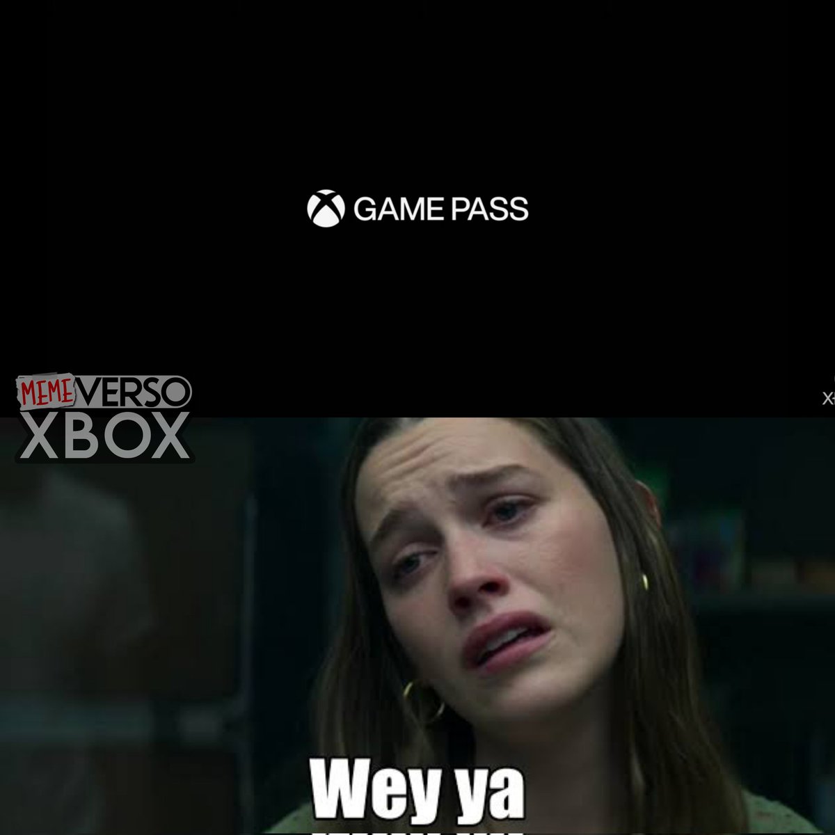MemeVersoXbox's tweet photo. Cuando #Xbox ya lleva 3 anuncios de #GamePass y todavía no anuncia ningún juego https://t.co/GCnKpAAzc3