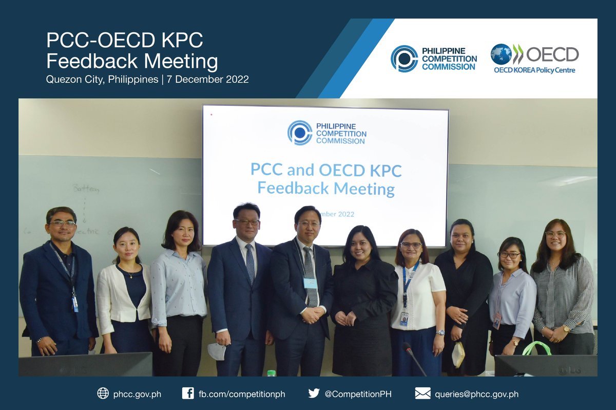 CompetitionPH's tweet photo. HIGHLIGHTS: With competition law & policy still in its early years of practice in PH, dev't partners like @OECD_BizFin Korea Policy Center aid to deepen the capacities of execs & stakeholders through workshops & other events.
#CompetitionMatters
#PartnersForCompetition https://t.co/oDN416sf3u