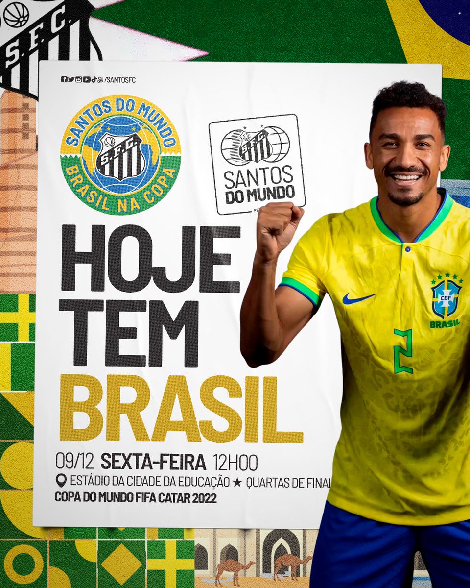 PRA CIMA, SELEÇA! 🇧🇷⚪️⚫️

#SantosDoMundo #BrasilNaCopa