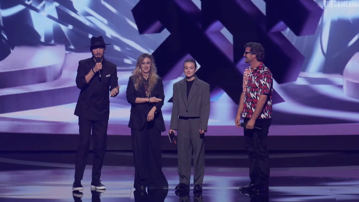 File:Troy Baker, Ashley Johnson, Bella Ramsey, Pedro Pascal at The Game  Awards 2022 (cropped).png - Wikimedia Commons