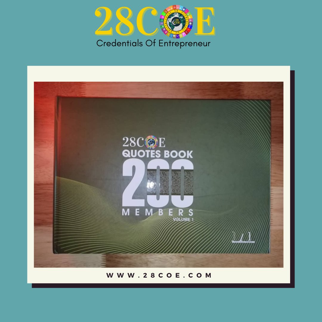 28Coe's tweet photo. Let’s get it today
Inspirational quotes from 200 successful people across globe. More volumes to come soon.

Visit : https://t.co/GMmUQm1NrT

Follow Dr. Bilal Ahmad Bhat

#28COE #28COEQuotesBook #28coevideo #28colors
#28CoreValuesBook #28coequotesbookvolume1 #Groupofcompanies https://t.co/HR5B3fQ1T3