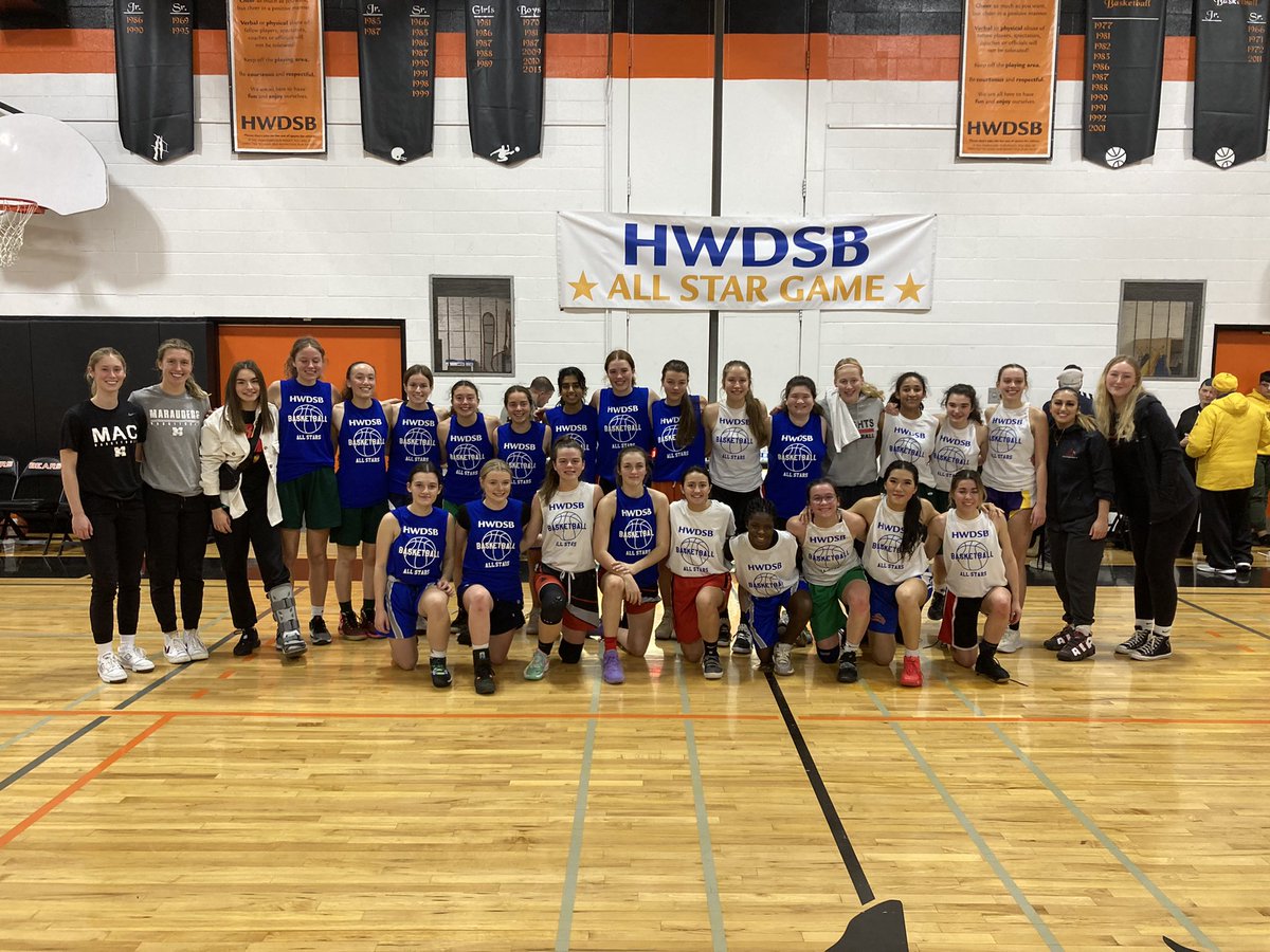 tish_6's tweet photo. Sr Public All- Star Game played tonight at Glendale!  A competitive game of talent, sportsmanship and energy!  Congrats to all the players who made this night possible!  Thank you to all the coaches and supporters who came out of watch today! @HWDSB_athletics @Glendale_HWDSB https://t.co/mQ6GNxM62z