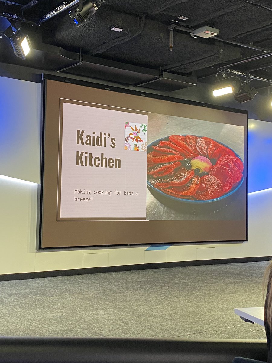 ChiefDisrupter's tweet photo. Pitch 1 Kaidi’s Kitchen a solution for food allergies, intolerances & picky eaters - getting parents and kids with online food cooking classes - Kaidi talks about food literacy - love it #bossyourfuture #academyofentrepreneurship #Entrepreneur #food #cooking https://t.co/SULlCTnKPR
