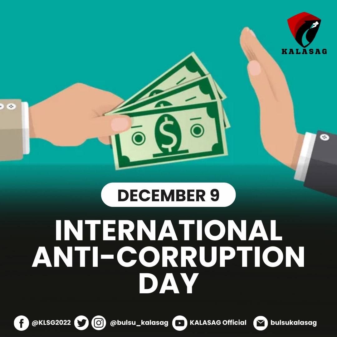 bulsu_kalasag's tweet photo. Uyyy! 👀
Ngayong araw, Disyembre 9, ang International Anti-Corruption Day. Kami sa Kalasag, hindi na lang kami mag-talk! 🤫
Para sa iba pang balita, bisitahin ang website ng Kalasag: https://t.co/X6I6yi4yYf
#InternationalAntiCorruptionDay
#Kalasag
#ArmorOfTruth https://t.co/4ktTDHJeqz