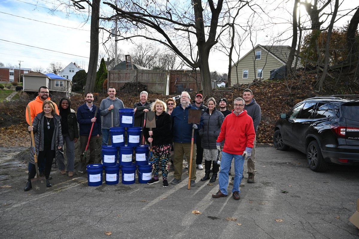 So, this is what Rotary is doing this week - delivering 105 buckets of sand to seniors in Derby and Shelton - just in time for the possible first snowstorm of the season.