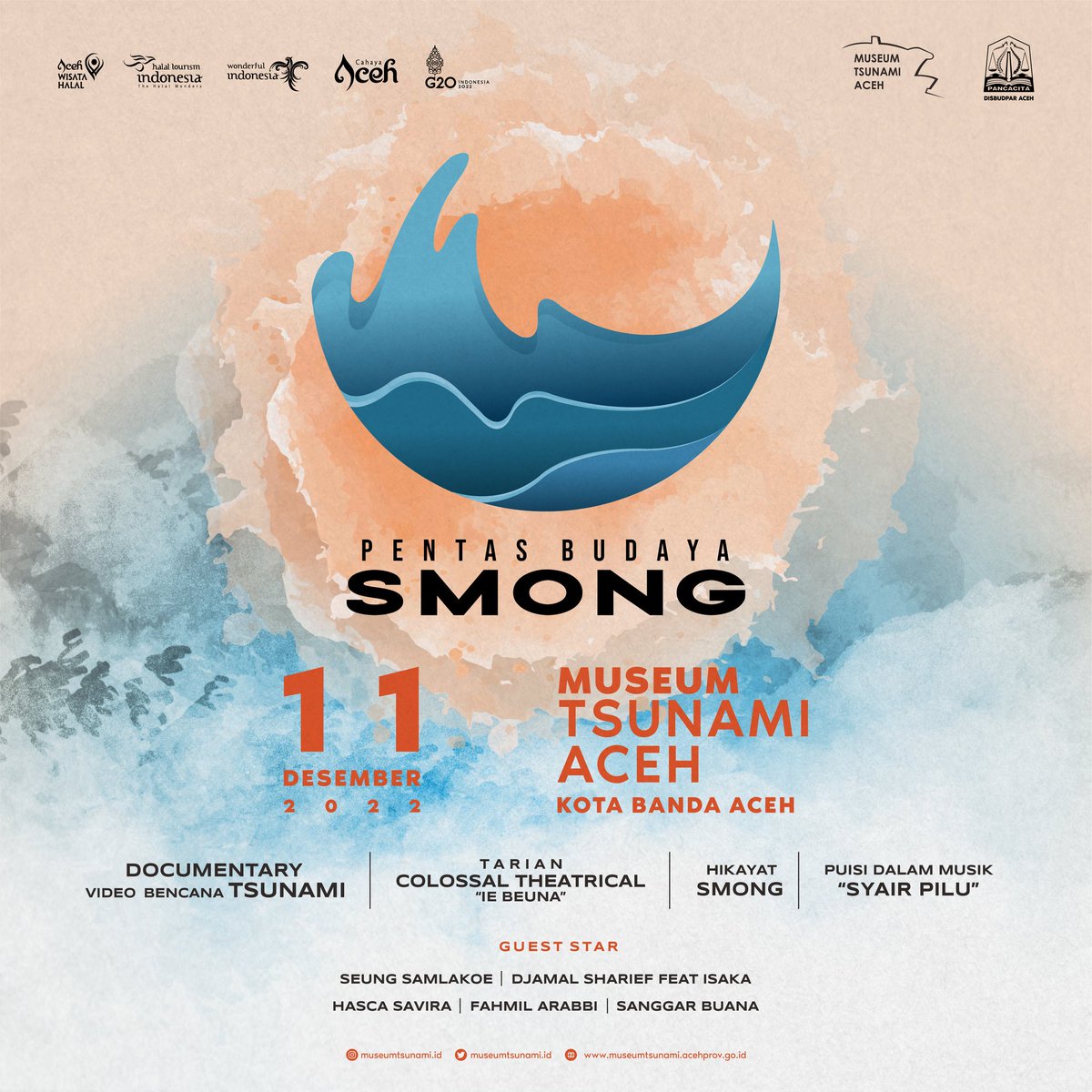 museumtsunamiid's tweet photo. Dalam rangka pengembangan para seniman tentang budaya dengan refleksi ide dan apresiasi peristiwa memorial bencana tsunami, Dinas Kebudayaan dan Pariwisata Aceh melalui UPTD Museum Tsunami menggelar kegiatan Pentas Budaya Smong, Minggu, 11 Desember 2022. #museumtsunami https://t.co/00jy5Hg3ZC