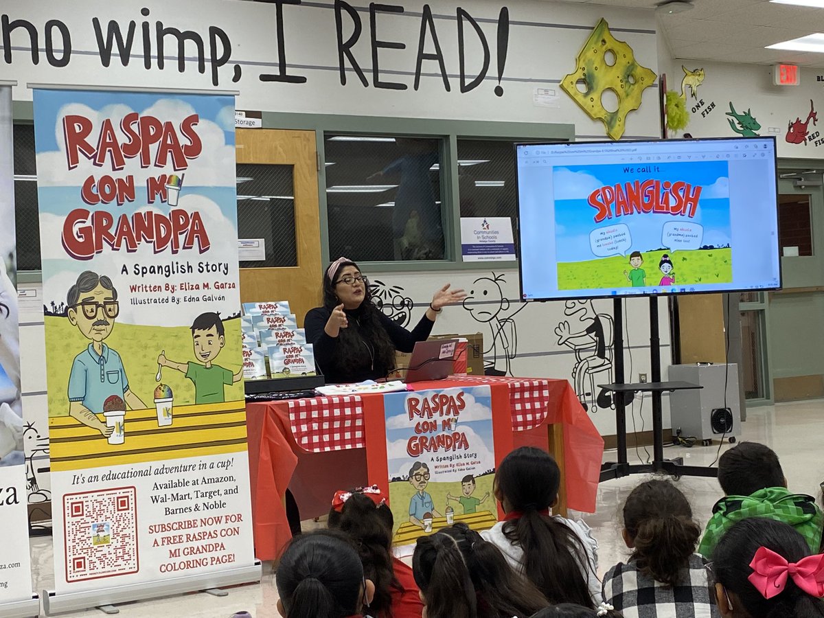 MartaLauraGarc1's tweet photo. Thank you @MagicInReading for always finding ways to entice our students to❤️ reading. It was a joy to have had @authorelizamg at our campus today. You Rock!!!👩‍🏫📚🎸 https://t.co/Imefwes4KB