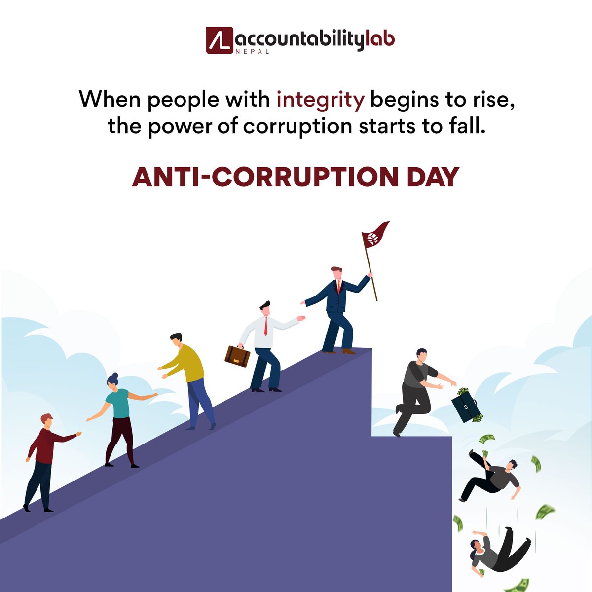 accountlabnp's tweet photo. When people with #integrity begin to rise, the #power of #corruption starts to fall. Happy International Anti- Corruption Day!
#InternationalAntiCorruptionDay #IntegrityMatters #RecoverwithIntegrity https://t.co/LegWrTXNFj