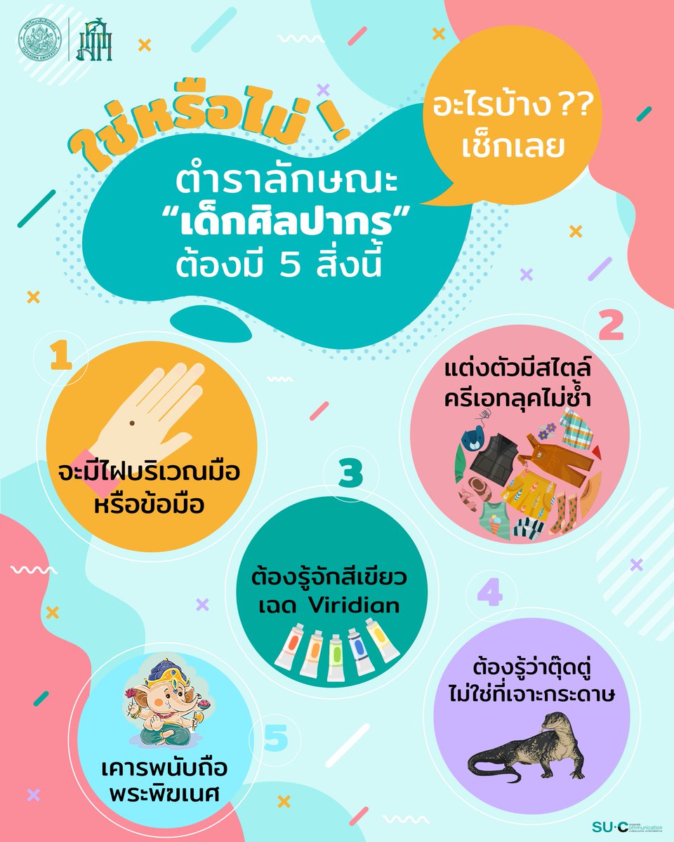 Silpakorn_uni's tweet photo. เปิดตำราศิลปากรสไตล์😂 ถ้ารู้จักสิ่งเหล่านี้เกิน 4 ข้อ ก็เตรียมตัวเข้ามาเป็นทีมศิลปากรได้เลย #ศิลปากร #dek66 https://t.co/Criwst3HwO