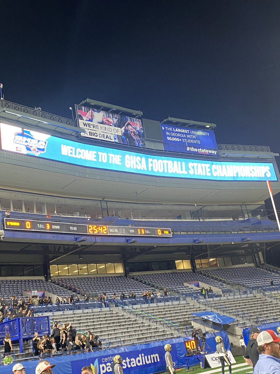 WrightJody's tweet photo. @GHSAA9 Georgia HS Football State Championships. Great seeing so many great players and coaches. So much excitement for @GamecockFB. #beamerball #SouthCarolina https://t.co/voE044WcSX