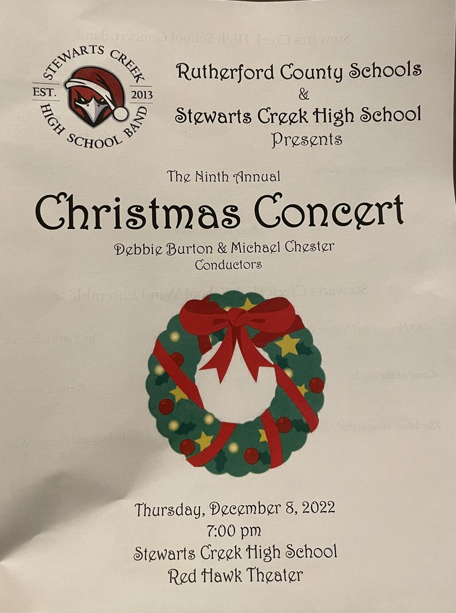 scmsband's tweet photo. Bravo to our all of our alumni at the SCHS Band Christmas Concert tonight! We were also so excited to see so many middle school students (with even more not pictured) there too! #scmsband #schsband #bandfamily https://t.co/ZdovghC8lA