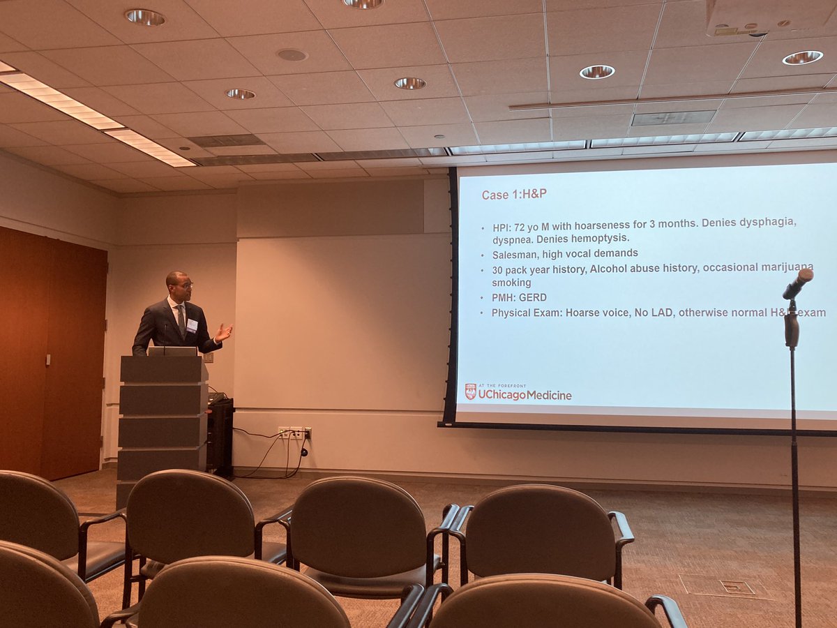 UChicagoOHNS's tweet photo. Dr Baird moderated an insightful panel tonight on early #glottic cancer for the Chicago Laryngologic & Otologic Society. @williamgaomd contributed his expertise as a panelist as well! #ENT #MedTwitter #laryngology #voice https://t.co/sDgSJEPeHT