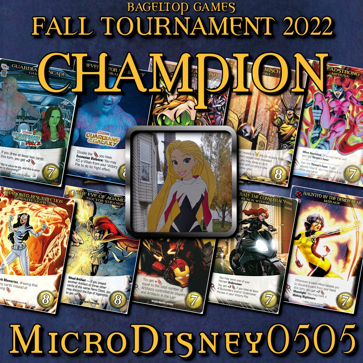 BageltopGames's tweet photo. Congratulations to MicroDisney0505, our Fall 2022 #MarvelLegendary tournament champion!
Also runners up Spark001 and ANewEmpire, & everyone else. It was a lot of fun putting this together for you all. Until next time!
Full results @ https://t.co/x0m7p84zrg.
#marvel #boardgames https://t.co/RiTVlUzQGa