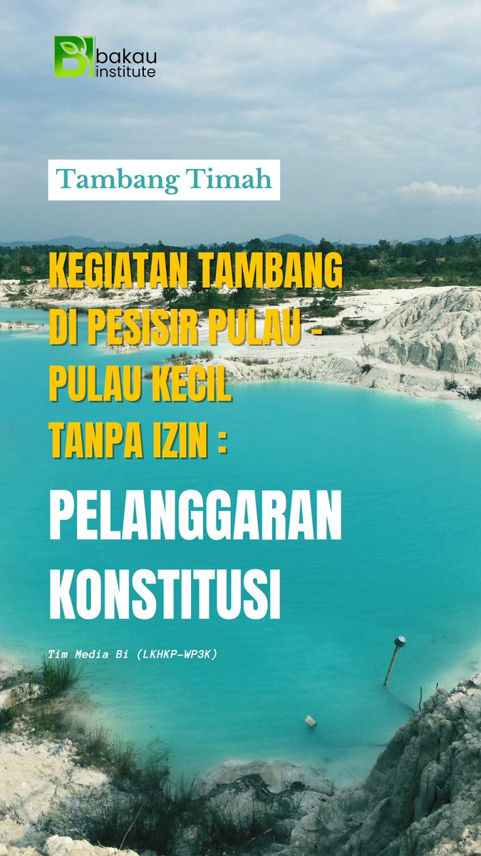 BakauInstitute's tweet photo. #tambangtimah #ilegal #pesisir #pulaupulaukecil #pelanggaran #konstitusi #bakauinstitute #bangkabelitung #indonesia https://t.co/ZerkQOy1vP