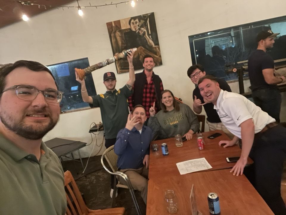 realcamstuart's tweet photo. Won trivia. This is arguably the best moment of my entire life. https://t.co/b0bmMUoYWL
