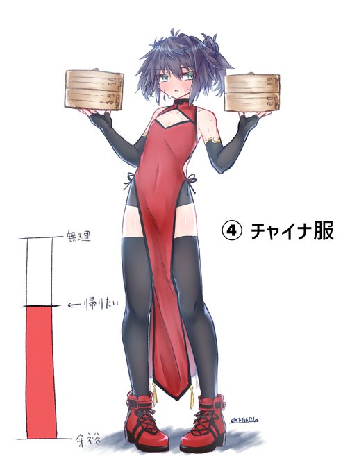 #今年も残りわずかなので今年一番伸びた絵を貼る 
ありえんほど伸びた女装雰囲気チャイナでしたね……
おめでとうナギくん、君がナンバーワンだ 