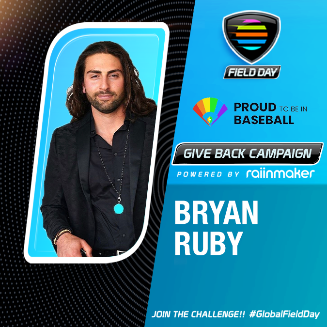 Support Bryan Ruby's charity, <a href="/ProudBaseball/">Proud To Be In Baseball</a>. 
Donate: cutt.ly/MN3h9MN

Did you know you can help spread the word about Bryan's #GlobalFieldDay campaign? 

Download <a href="/RaiinmakerApp/">Raiinmaker</a> to earn #crypto each time you post about this important cause to social. #Pride #lgbtq