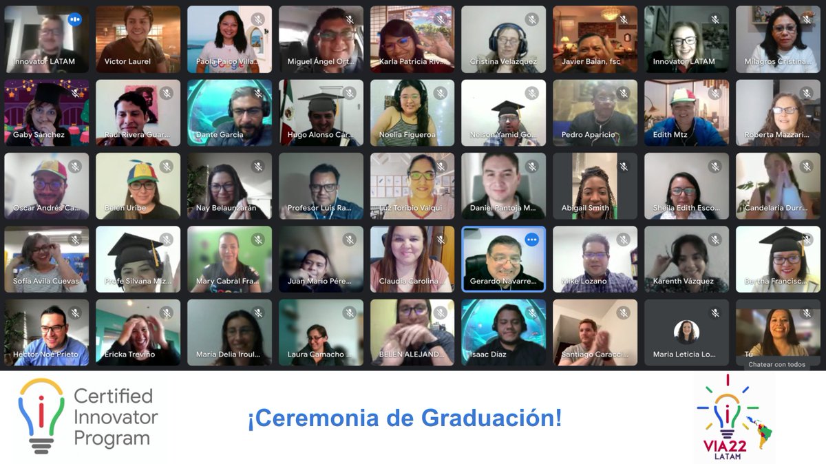 clauperfecto's tweet photo. Oficialmente graduados😀 #GoogleEI 🎉🎉🎉Gracias a los organizadores, coaches y a todos los compañeros de equipo y Cohorte!🤗
Ha sido una experiencia inolvidable llena de aprendizaje y que definitivamente no termina, justo ahora comienza! #VIA22 #LATAM #GoogleforEdu https://t.co/7qXys3yjaR