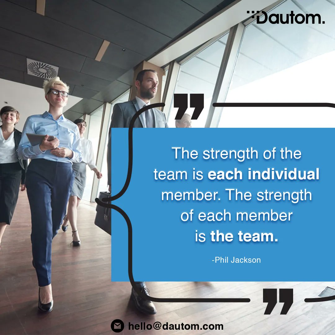 DautomTech's tweet photo. The strength of the team is each individual member. The power behind the success and cohesiveness that makes up for a strong unit, lies with every single one on it!
#dautom #technologysolution #teamspirit #teambuiling #ITprofessionals #dubai https://t.co/clkCrg2oc4
