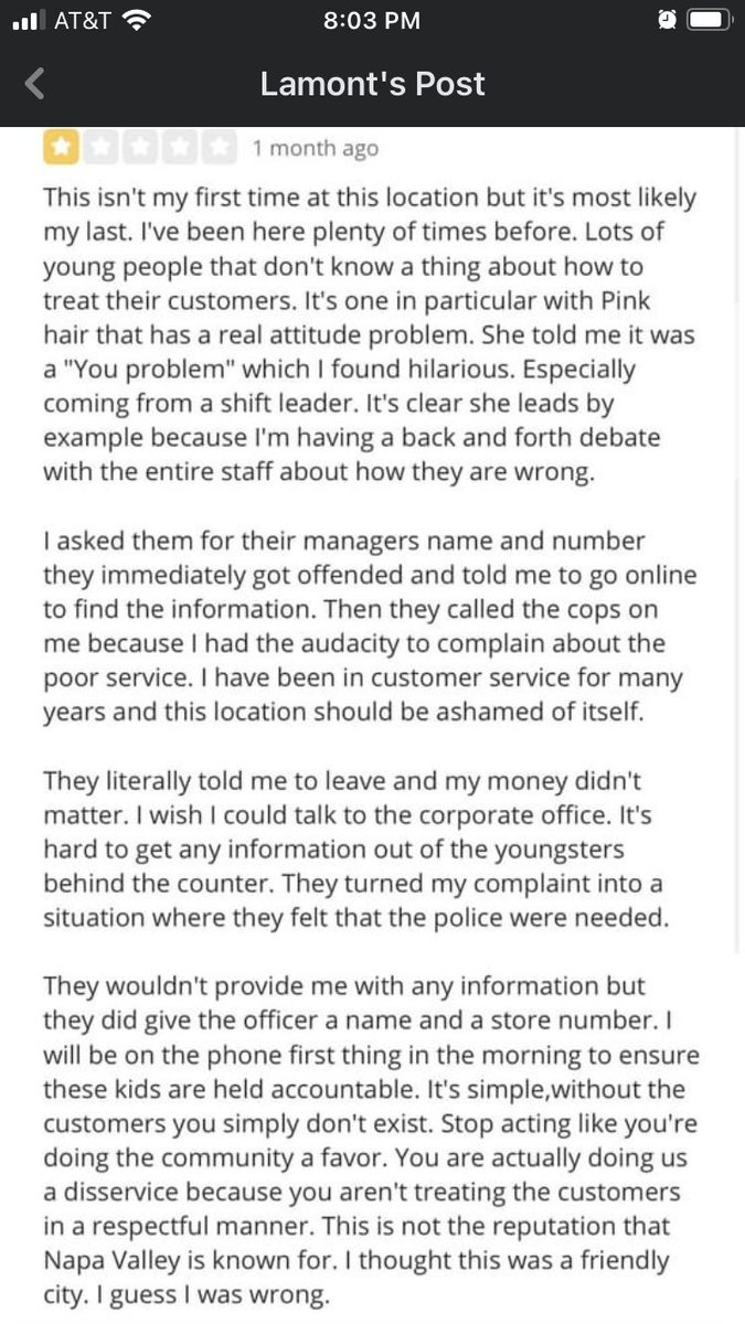 bakingblithely's tweet photo. @JambaJuice I hope you take this seriously. Weaponizing the police over a customer complaint is excessive and dangerous when aimed at a black man by white women. Do better. #NapaValley #jambajuice #badservice #harassment https://t.co/vZl0q0iT2P
