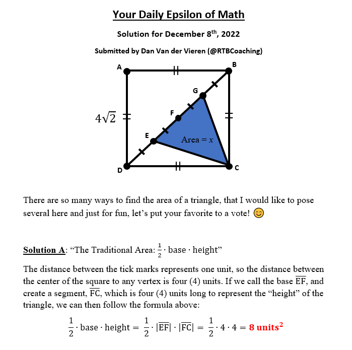 Your Daily Epsilon of Math on Twitter "Here are *four* solutions to