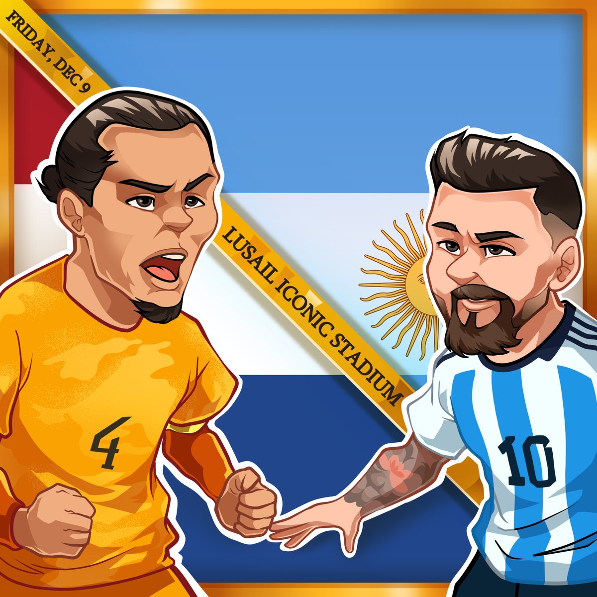 paperstarstudio's tweet photo. Oranje vs Albicelestes, who would you pick for the game? 🇳🇱⚽️🇦🇷

#WorldcupQatar2022 #WorldCup2022 #Qatar2022 #FIFAWorldCup #Messi #Vandijk #argentina #mascot #MascotLogo #illustrationart #characterdesign #fiverr #fiverrcomunity #opencommissions https://t.co/trRRhgDLtX