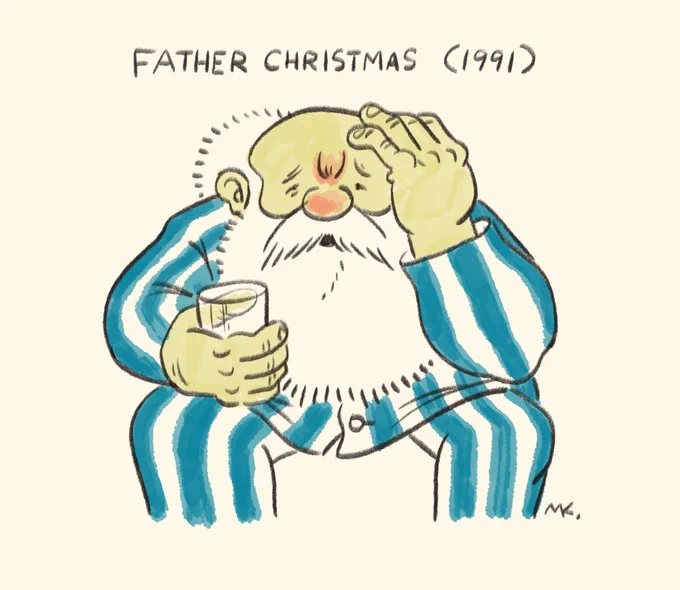 自分にとってNBCと並ぶクリスマスの傑作『ファーザー・クリスマス』がプライムにあったので久しぶりに観たらやっぱりいい。自分のサンタ像はこれなんだな。寒いのが嫌いで愚痴が多く、フランスで食べ過ぎてお腹を壊し、ベガスで遊びほうける。真っ赤なキャンピングカーをトナカイに引かせるのも最高。 