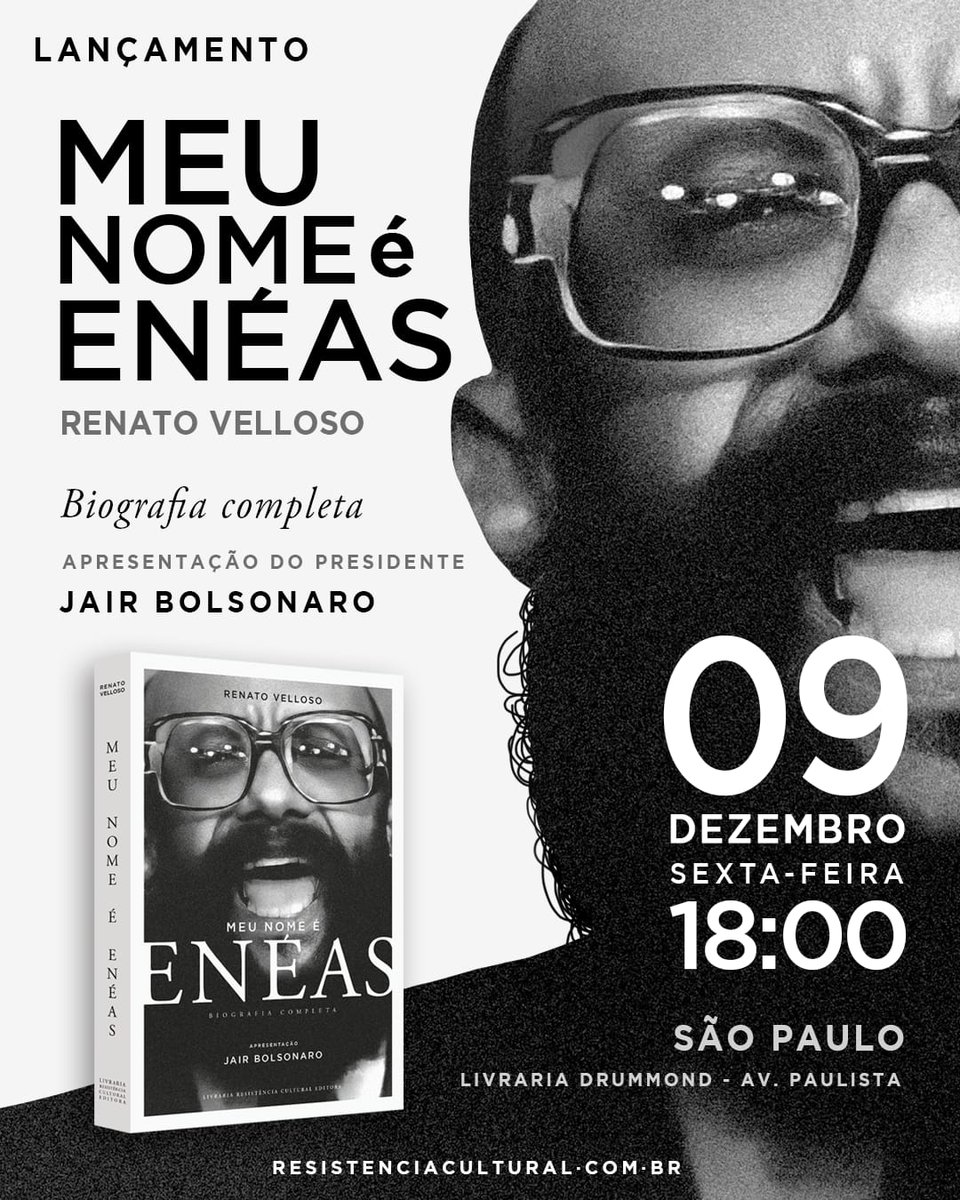 paulofernandodf's tweet photo. Amanhã, depois do jogo do Brasil, temos o lançamento da biografia do Dr. Enéas, na Livraria Drummond, no Conj. Nacional, na Paulista, às 18h.Autoria do Prof. Renato Veloso,apresentação do Pres. Bolsonaro e a orelha redigida por mim. https://t.co/k4wwMXo15N